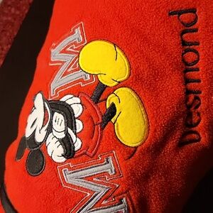 Disney Red Plush Blanket - Customized With Name "Desmond"